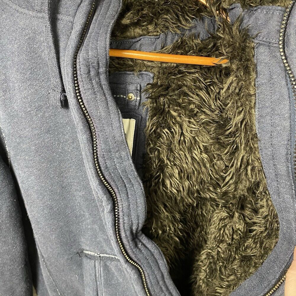 Vintage Y2K Abercrombie & Fitch Fur‎ Lined Zip Hoodie Preppy Women's L - Picture 10 of 12